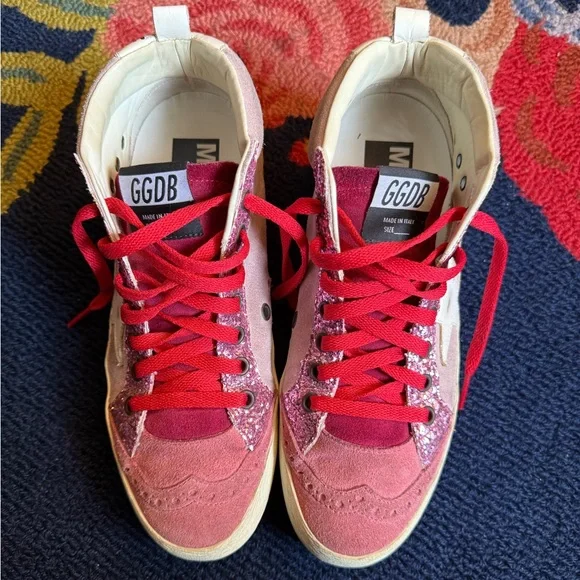 Golden Goose Midstar Sneakers - Red Pink Glitter - Picture 6 of 9